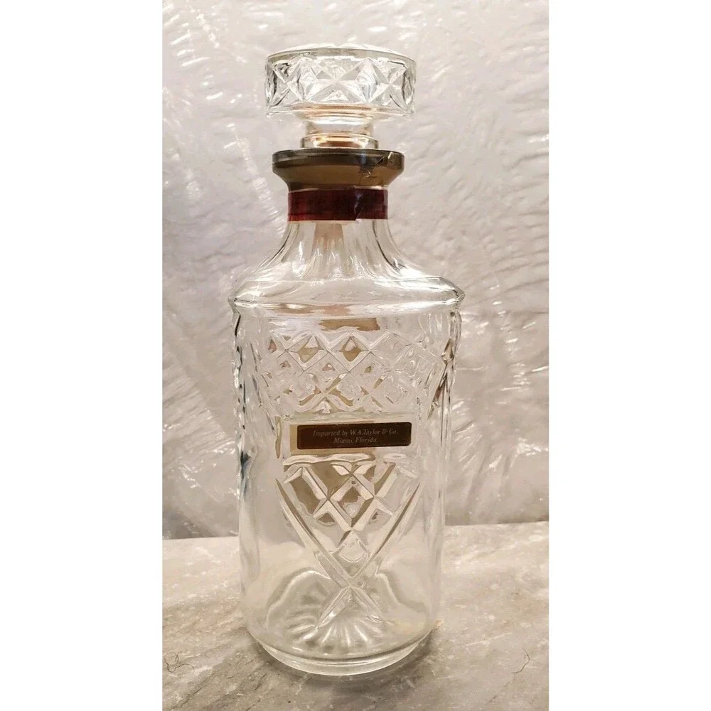 Vintage Drambuie Decanter Bottle Lead Crystal Prince Charles Edward Liqueur